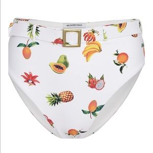 NWOT WeWoreWhat Emily Belted Bikini Bottoms Fruit Print